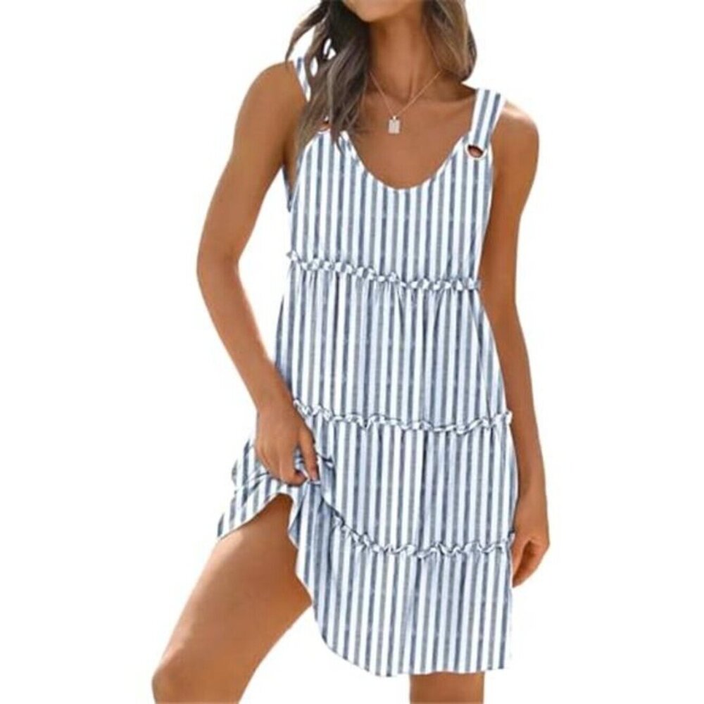 Boho Floral Sundress Women Beach Vacation Cover Up
